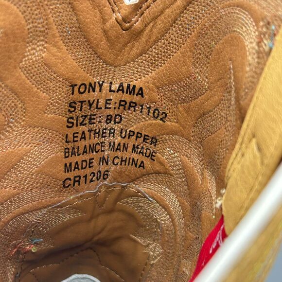 Tony Lama Mens Leather Work Boot Size 8D - Picture 11 of 11